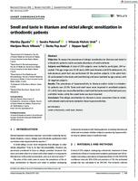 prikaz prve stranice dokumenta Smell and taste in titanium and nickel allergic sensitization in orthodontic patients