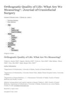 prikaz prve stranice dokumenta Orthognatic Quality of Life: What are we measuring? Validation in Croatia