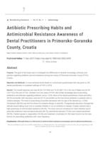 prikaz prve stranice dokumenta Antibiotic Prescribing Habits and Antimicrobial Resistance Awareness of Dental practitioners in Primorsko-Goranska County, Croatia