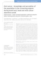 prikaz prve stranice dokumenta Oralni karcinom – znanje i percepcija populacije u probirnom programu tijekom Svjetskog tjedna svjesnosti o karcinomu glave i vrata