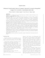 prikaz prve stranice dokumenta Influence of personality traits on a patient's decision to accept orthognathic surgery for correction of dentofacial deformity