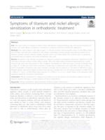 prikaz prve stranice dokumenta Symptoms of titanium and nickel allergic sensitization in orthodontic treatment