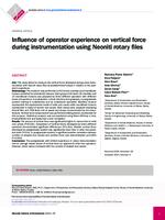 prikaz prve stranice dokumenta Influence of operator experience on vertical force during instrumentation using Neoniti rotary files